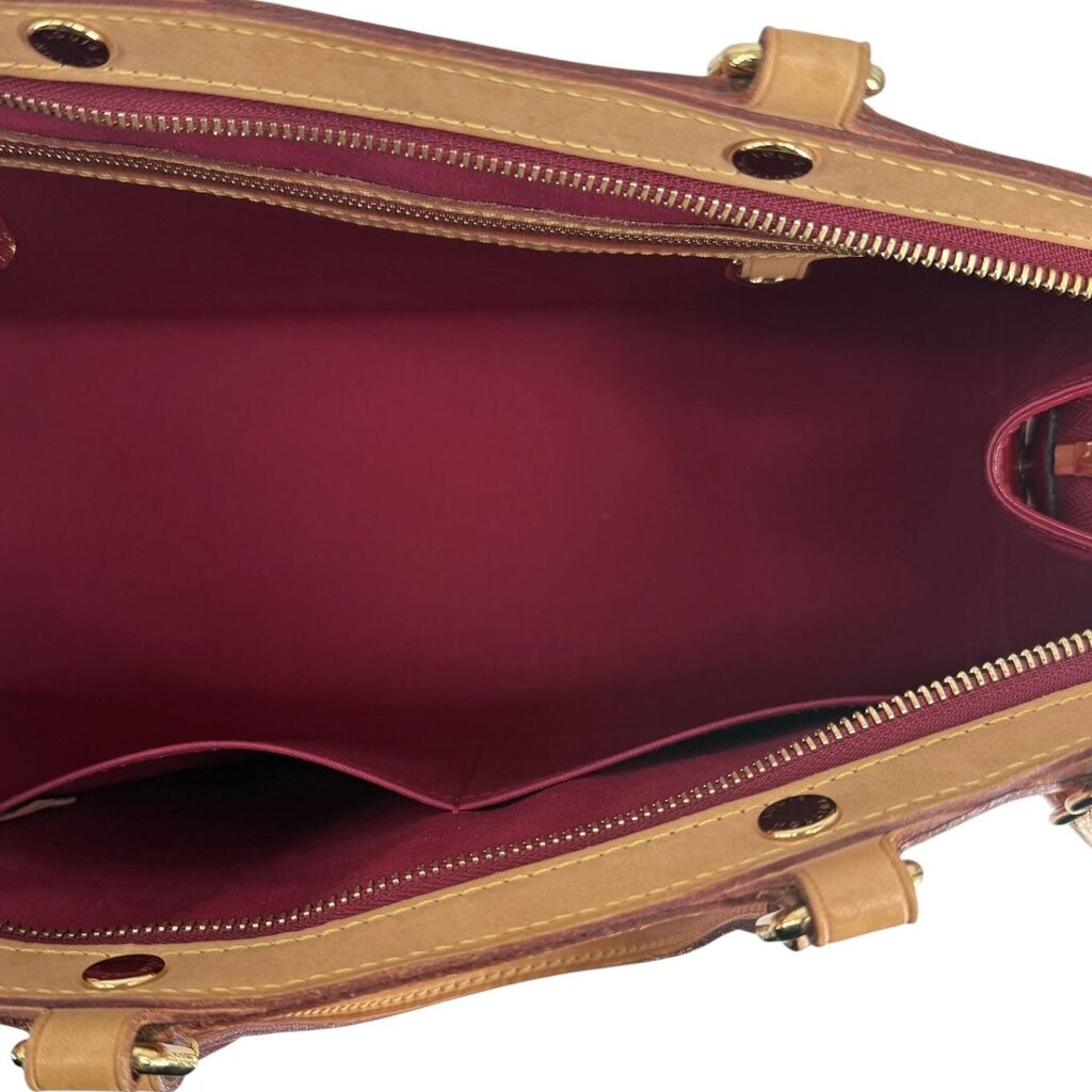 Louis Vuitton Brea Vernis Red Patent Leather Top Handled Satchel with Shoulder Strap