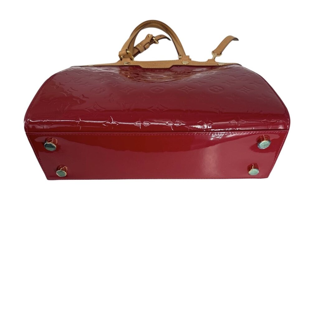 Louis Vuitton Brea Vernis Red Patent Leather Top Handled Satchel with Shoulder Strap