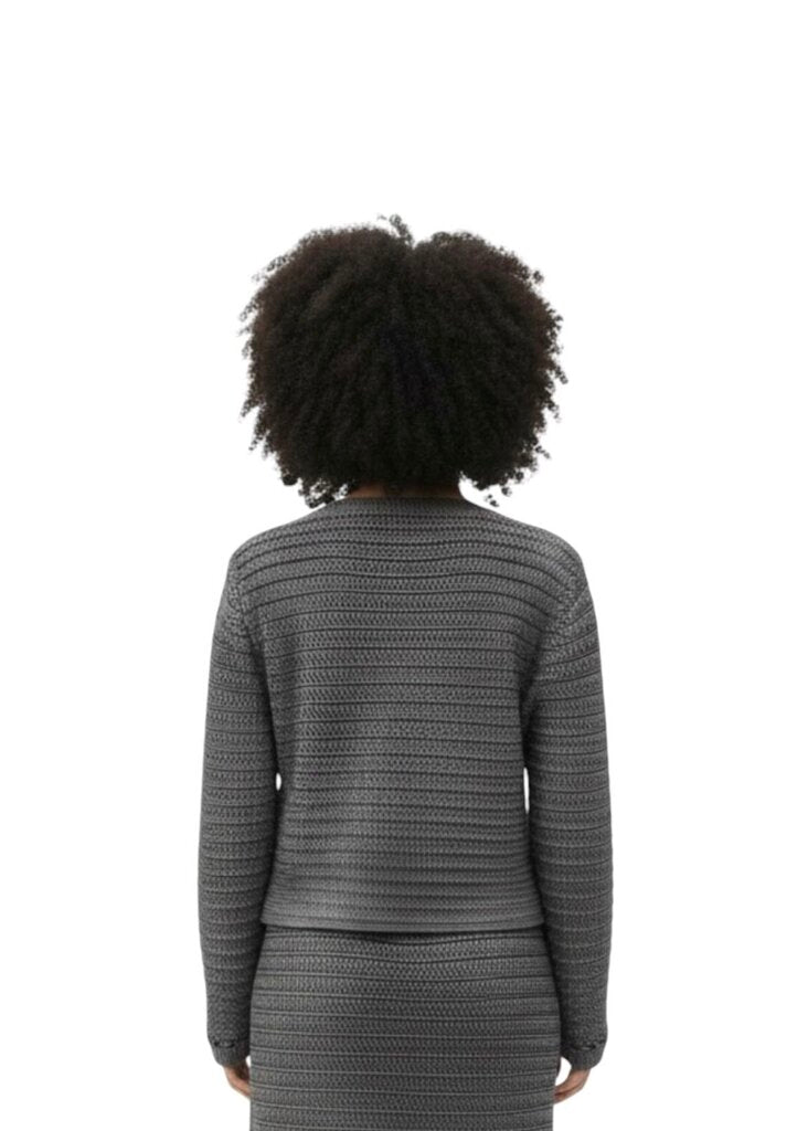Metallic Cardigan Silver Buttons 425 / HD6
