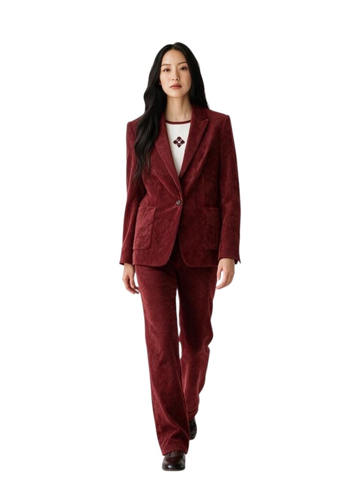 Single Button Corduroy Blazer