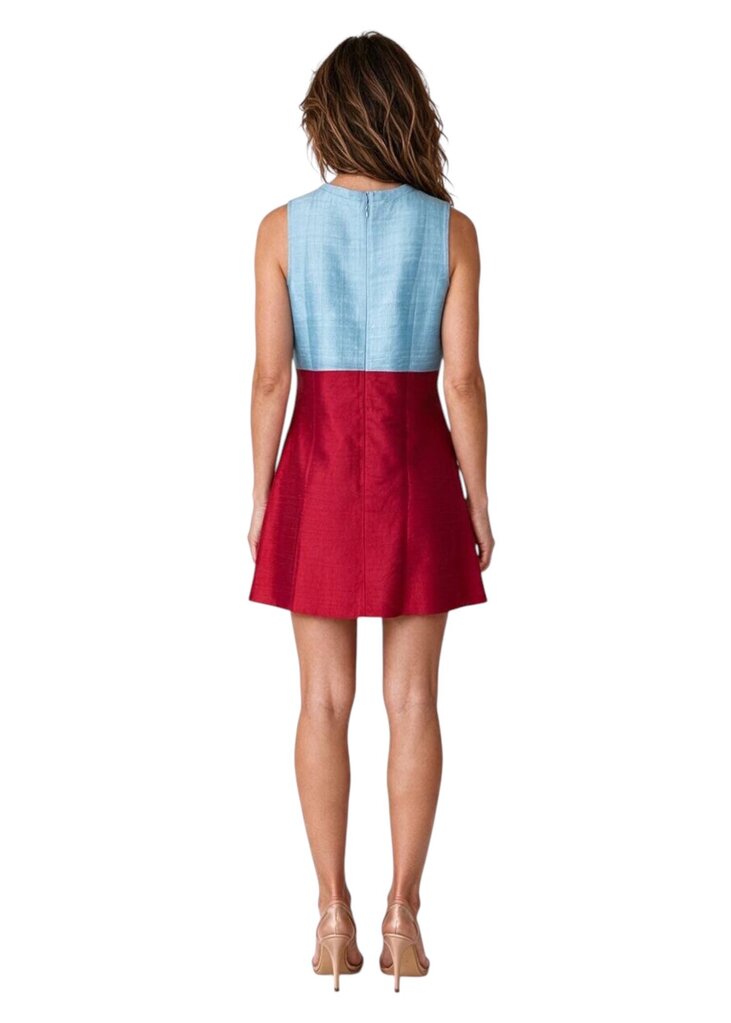 Raw Silk Colorblock Sleeveless