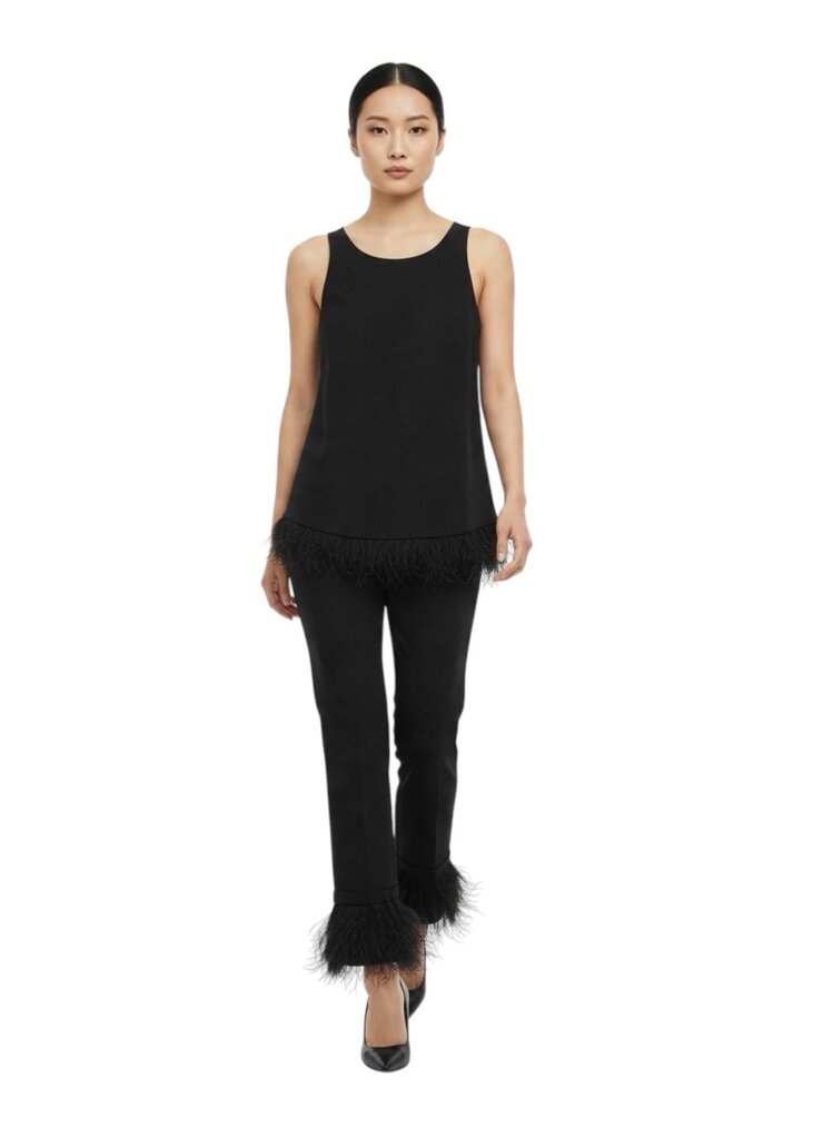 Feather Hem Sleeveless Tank