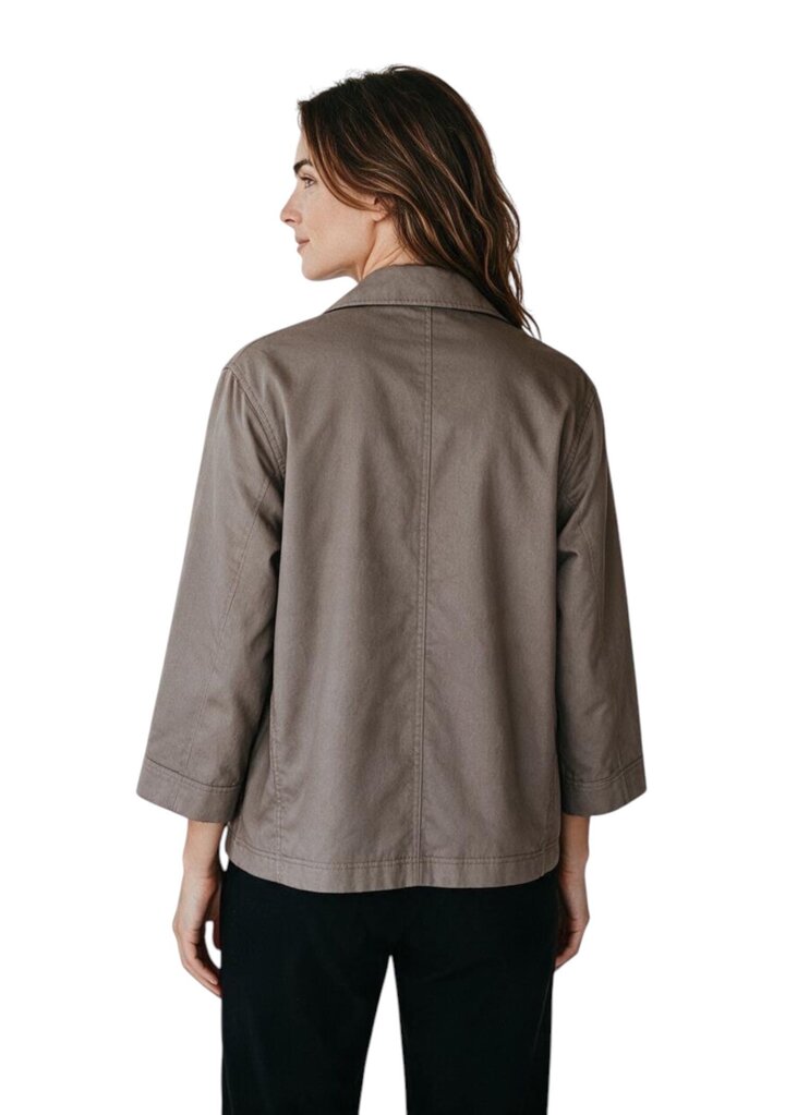 Lafayette 148 Coated Covered Zip Jacket