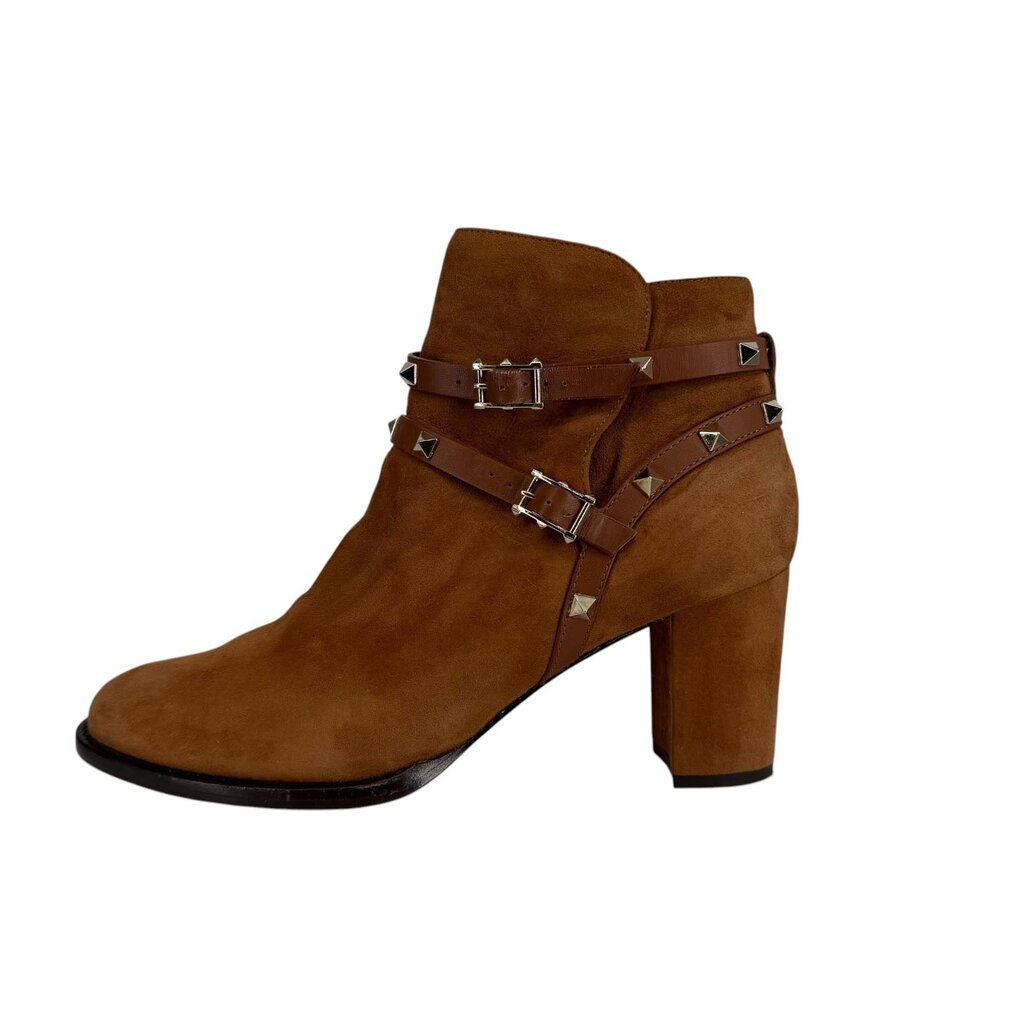 Rock Stud Leather Wrap Suede Boot