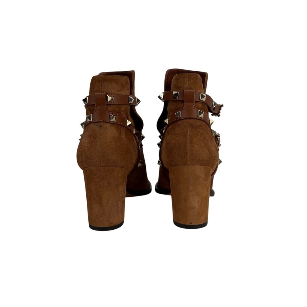 Rock Stud Leather Wrap Suede Boot