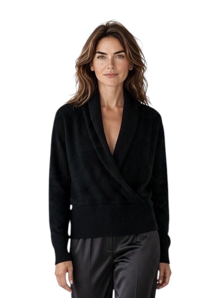 Cashmere Draped Wrap Sweater